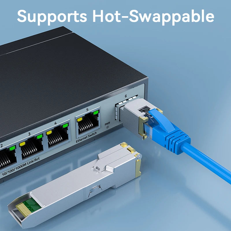 1.25G SFP to RJ45 Copper SFP Module Transceiver, 1000Base-T SFP to Ethernet Module 1000M Transceiver Module