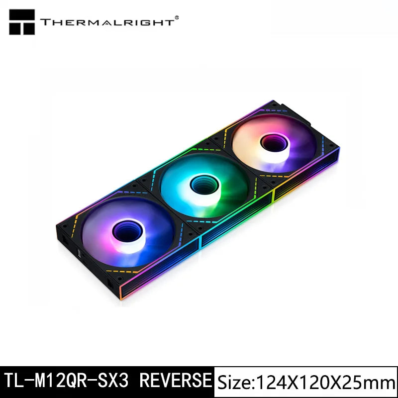Thermalright TL-M12Q X3 120mm PC Case Cooling Fans, Daisy-Chain | 2000RPM | High Airflow | ARGB | Dual Infinity Mirrors Lighting