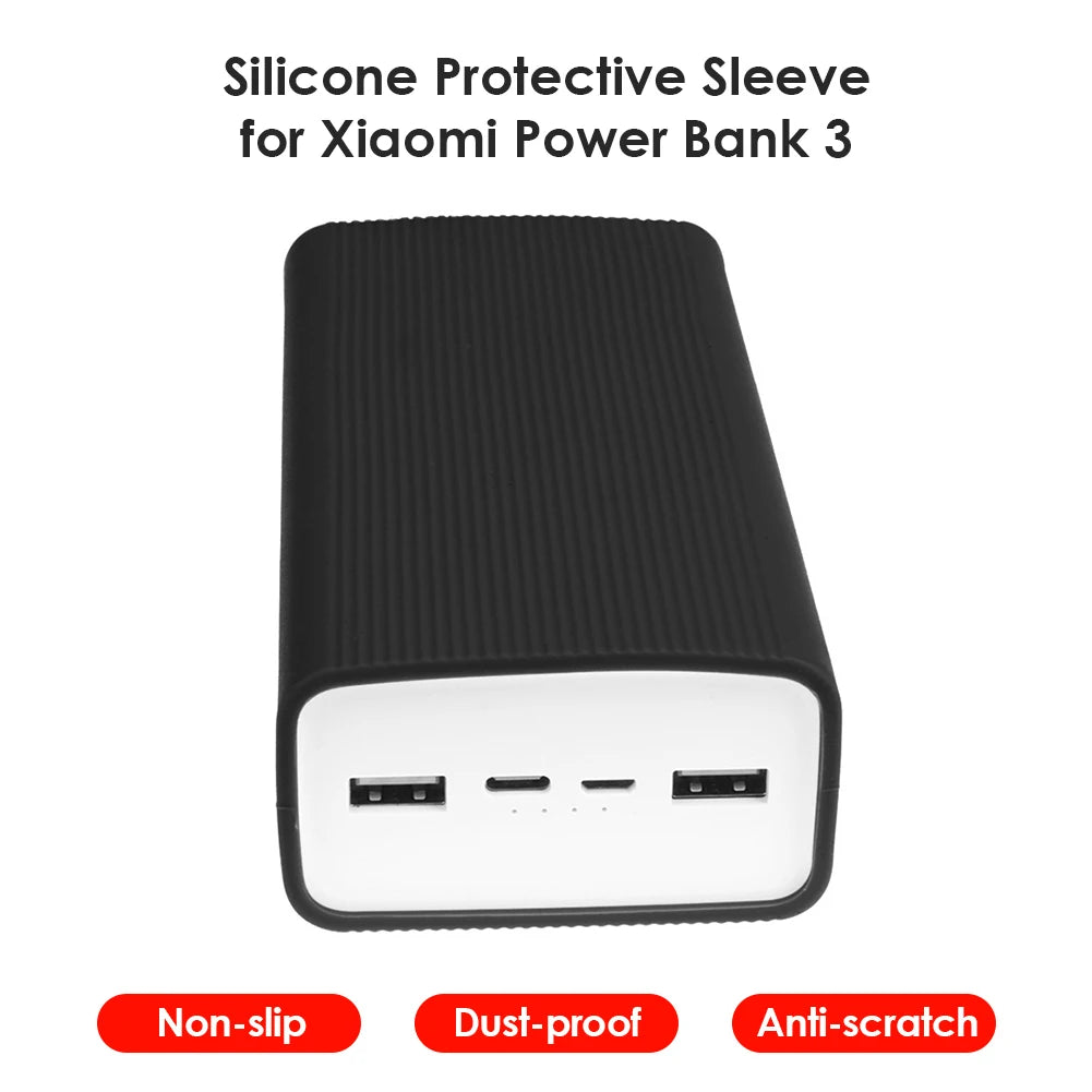 30000mAh Power Bank Silicone Case For Xiaomi Mobile Power Bank 3 Protective Cover Shell Protector Case Power Bank Accessories