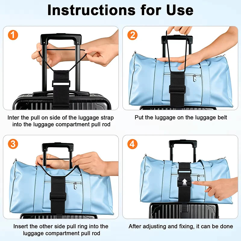 Adjustable Elastic Luggage Strap With Hook Loop For Securing Luggage Suitcase Bag Organizer Hold-Down Straps Travel Accessory