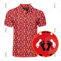 Sexy Over Print Polo Shirt For Men Hip Hop Street Personality Short Sleeve Button Golf Shirts Summer Vacation Carnival Funny Top