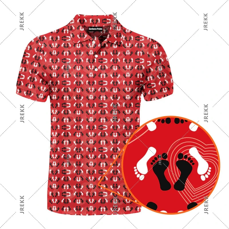 Sexy Over Print Polo Shirt For Men Hip Hop Street Personality Short Sleeve Button Golf Shirts Summer Vacation Carnival Funny Top