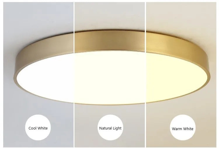 Modern LED Aisle Ceiling Light Lamps For Bedroom Corridor Garage Cloakroom Balcony Indoor Lighting Fixtures Simple Golden Round