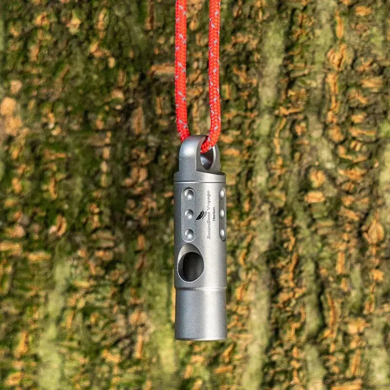 Boundless Voyage Titanium Whistle Emergency Survival Whistles with Lanyard Loud Coaches Training Sports Keychain Whistle