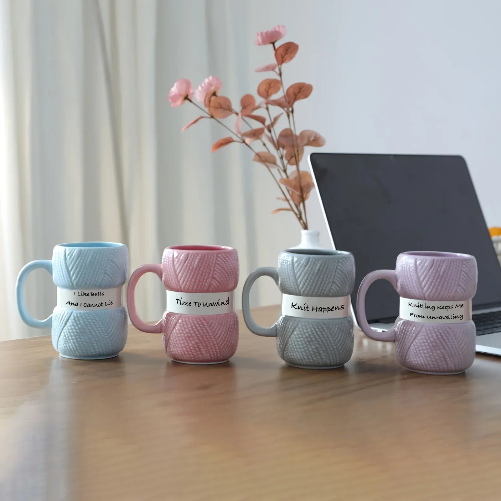 Unique Knitted Style Ceramic Coffee Cup, Embossed Creative Breakfast Cup and Milk Cup, Anti Scald Fun Family Holiday Gift