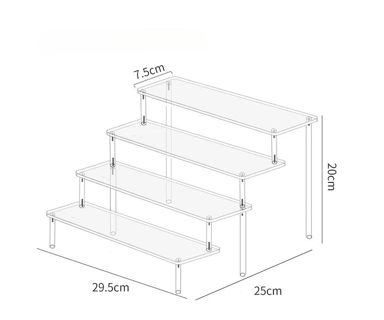 Home Multi Layer Ladder Storage Rack Handmade Blind Box Doll Display Rack Cosmetics Wallet Jewelry Trapezoidal Display Rack