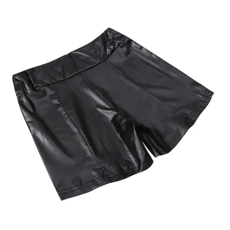 2026 Sexy Womens Shorts Shiny Elastic High Waist Shiny Faux PU Leather Short Pants Slim Hot Dance Clubwear Mini Shorts