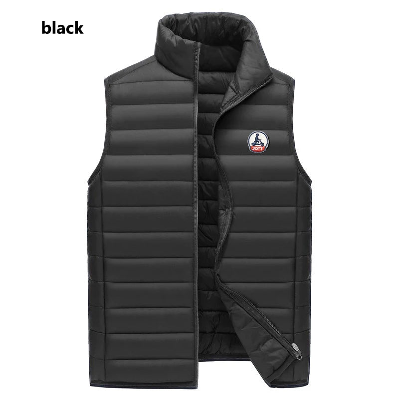 Europe Spring Autumn Embroidery Men Women With Zipper Sleeveless Vest Front Going Out Light Thin Hooded Down Long sleeves Jacket