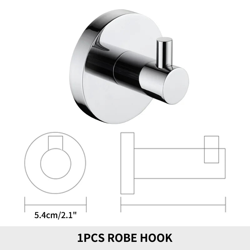 Bathroom Accessories Towel Rack Shelf Paper Holder Stainless Steel Toilet Brush Holder Hand Towel Ring Robe Hook Hanger Chrome