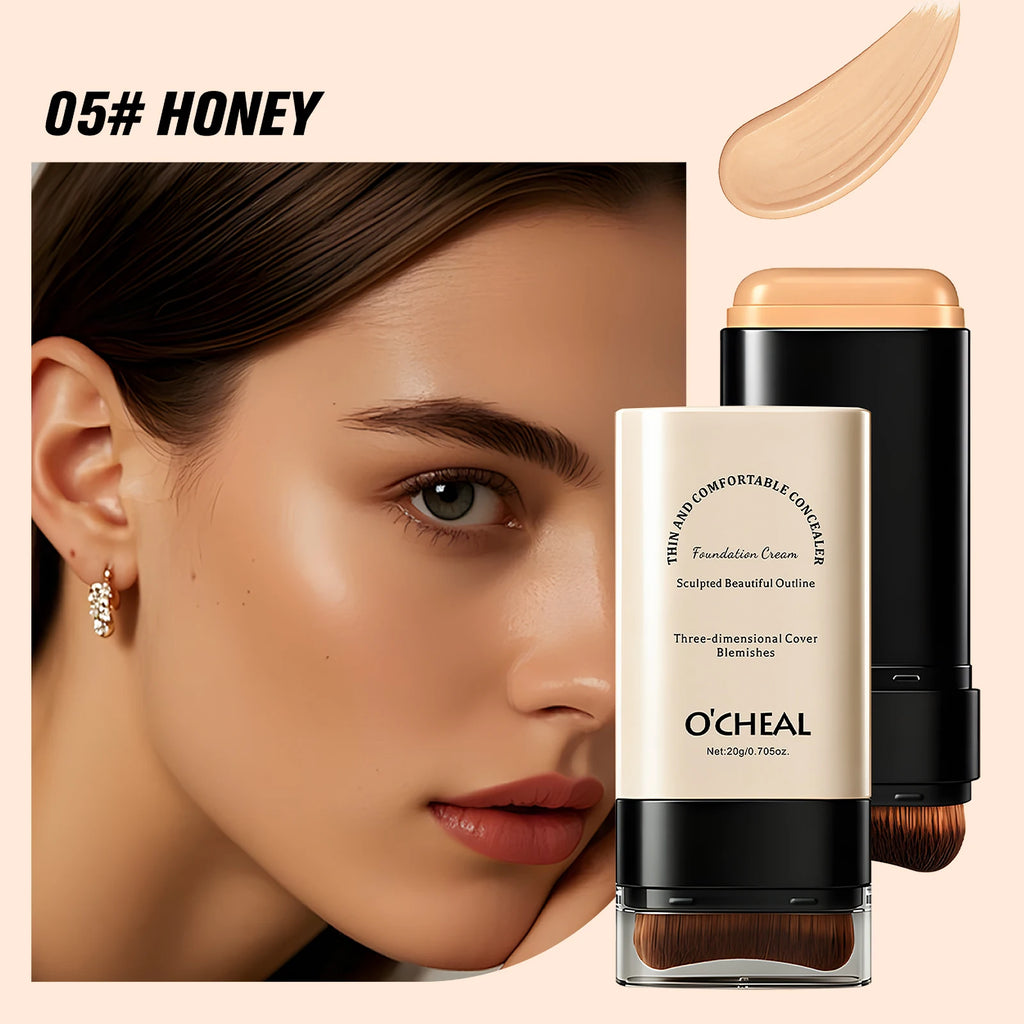 Double-Headed Foundation Make-Up Stick, Waterproof, Set Makeup, conceal, Moisturize, Control Oil, Brighten, No Makeup Transfer