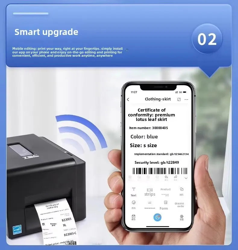 High Efficiency Thermal Transfer Desktop Smart Printer TE210 TE310 Shipping Label Sticker Printer For Logistics Express