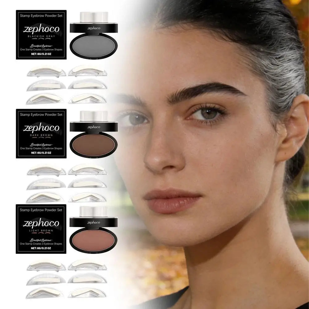Makeup Tool Eye Brow Stamp Powder Stamp Tint Stencil Kit Cosmetics Professional Makeup Waterproof Eye Brow Stamp Lift Eyebrow