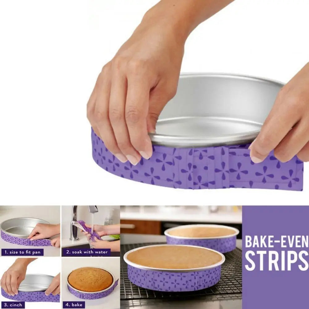 2/4Pcs Creative Cloth Bake Even Strip Anti-deformation Purple Cake Pan Strips Bake Strip Belt Kitchen Gadgets