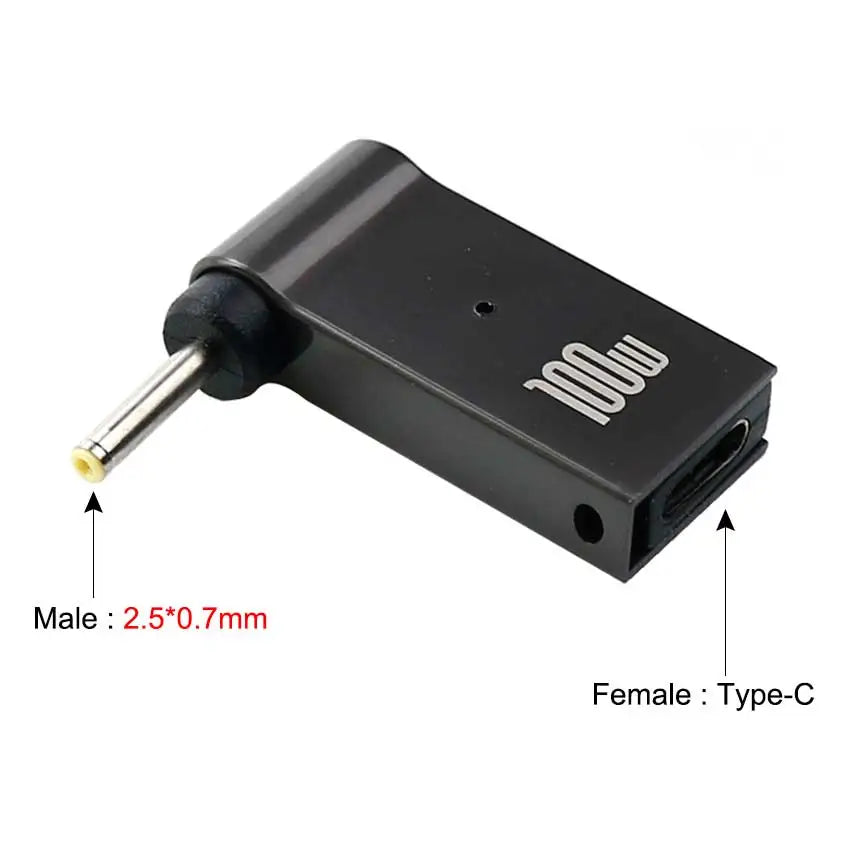 YuXi PD 100W USB Type C to Dc Power Jack Connector USB C to Universal Laptop Power Adapter Plug Converter for Asus Dell Lenovo