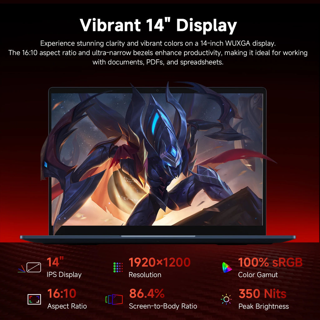 CHUWI Laptop Corebook Air AMD Ryzen 5 6600H 14 '' IPS Display 6 Cores 12 Threads 1kg Ultra-Light 9-16mm Ultra-Thin Notebook 1920x1200 Resolution Windows 11 Pro