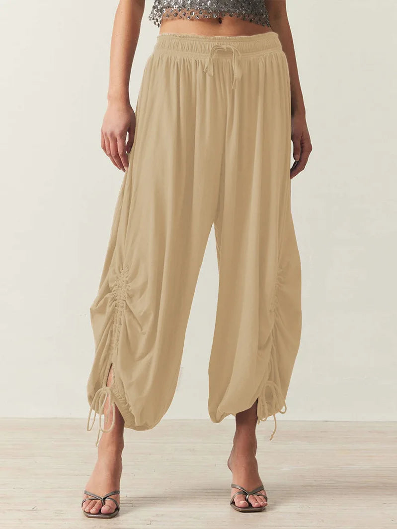 2026 New Drawstring Lantern Pants Women's Casual High Waist Loose Trousers Spring Summer Fashion Streetwear Female Joggers Pants