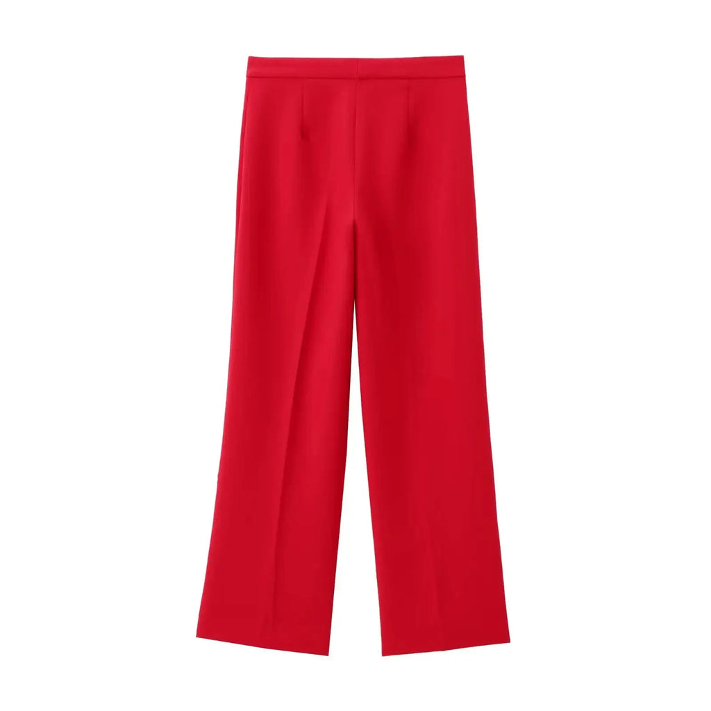 Women 2 Pieces Sets New Fashion Office Vest Top+Split Straight Leg Pants Women's Suit Formal Two Piece Set Women Outfit