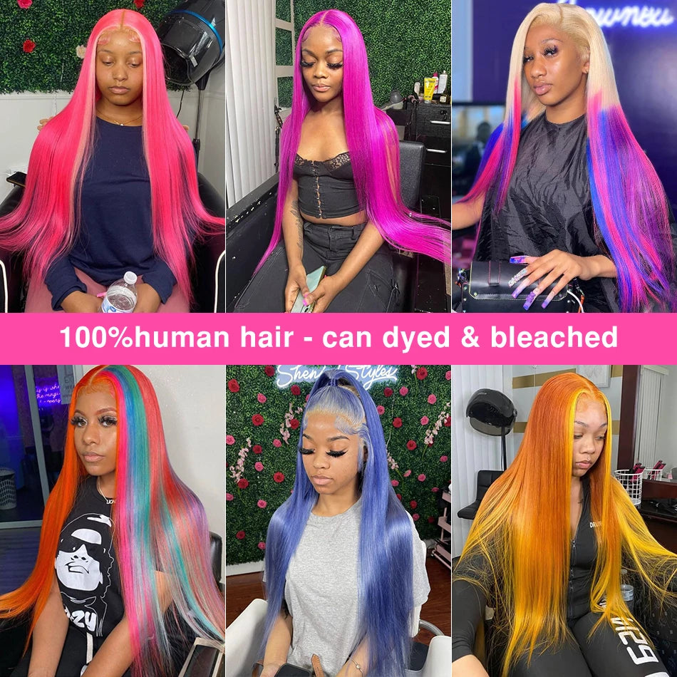 200 Density 613 Blonde Straight Human Hair Wigs Preplucked Prebleached 46 Inch 13x4 13x6 Blonde HD Transparent Lace Frontal Wigs