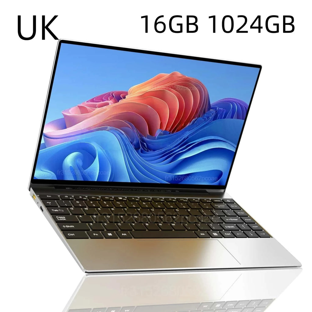 Ultra Slim 14.1 Inch Laptop 16GB DDR4 2TB SSD Intel 4405U Windows 11 1920x1080 Gaming Notebook Gamer Office Study PC New
