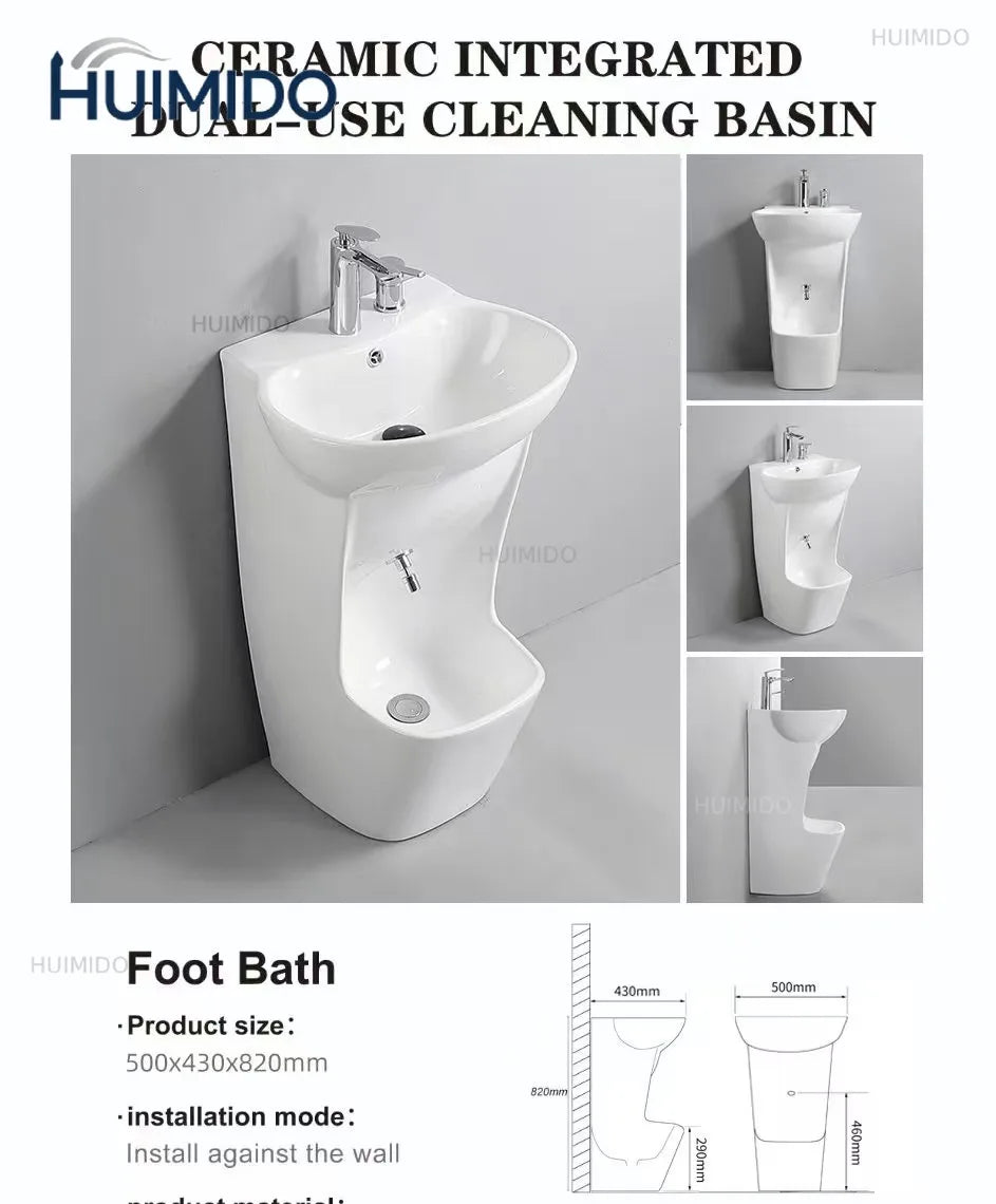 Modern Muslim ceramic sink foot bath basin washbasin drainer prayer utensils easy to clean tie rod handle