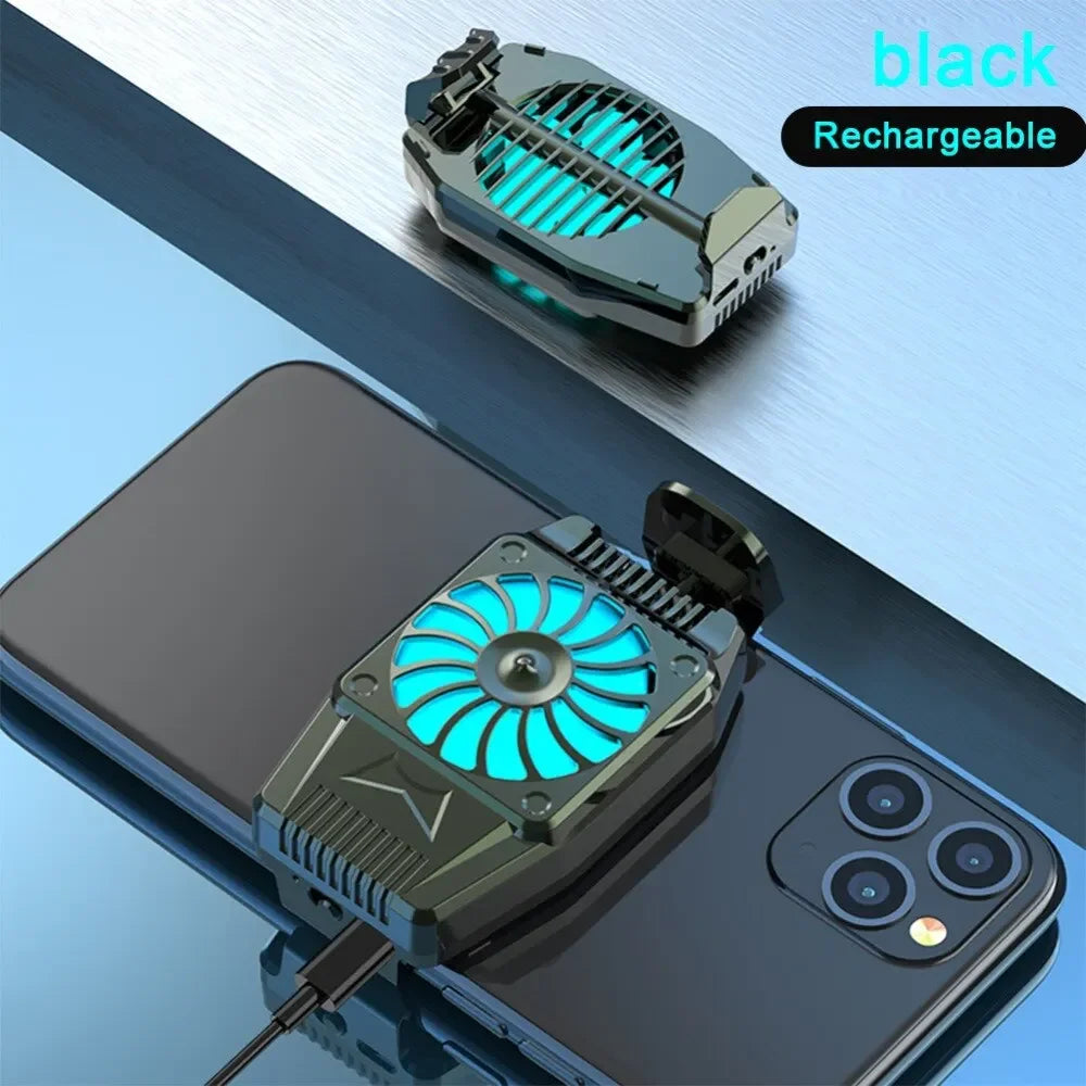 Semiconductor Phone Cooler Fast Cooling Radiator with Fan Low Noise For iPhone Android Gaming Live Streaming Mobile Phone Heat