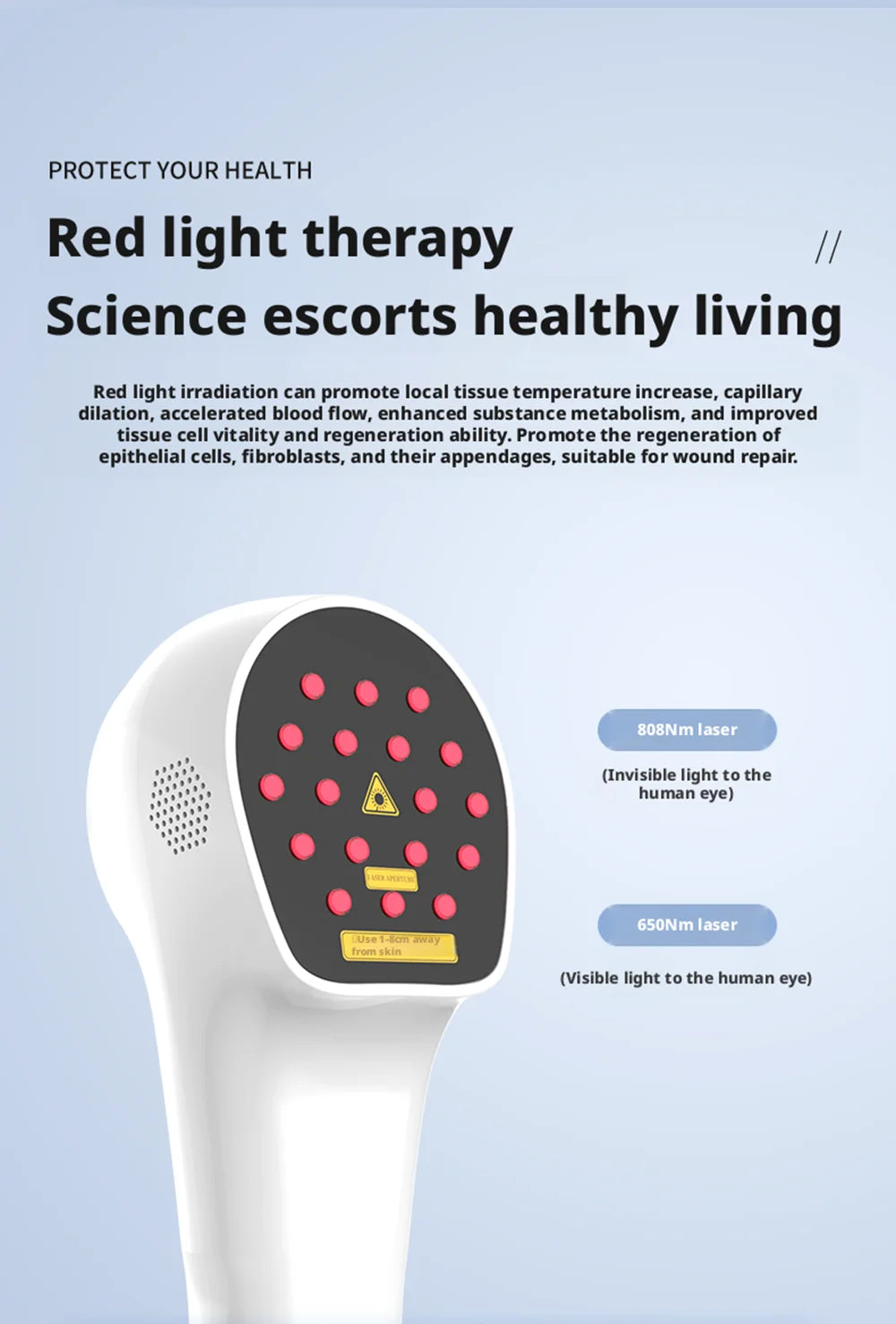 650nm+808nm Handheld Face Body Red Light Infrared Beauty Device Skin Rejuvenation Muscle Joint Body Fatigue Relief Health Care