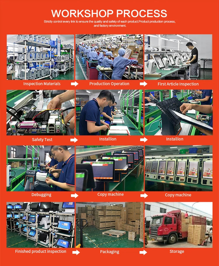 POS System Self-Service Payment Kiosk Wall Mount Hanging Food Ordering Kiosk Floor Stand Kiosk Advertising Equipment For
