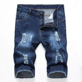 2026 New Denim Shorts for Men Fashion Casual Stretch Straight Short Jeans Men Summer Trend Holes Slim Fit Cowboy Short Trousers