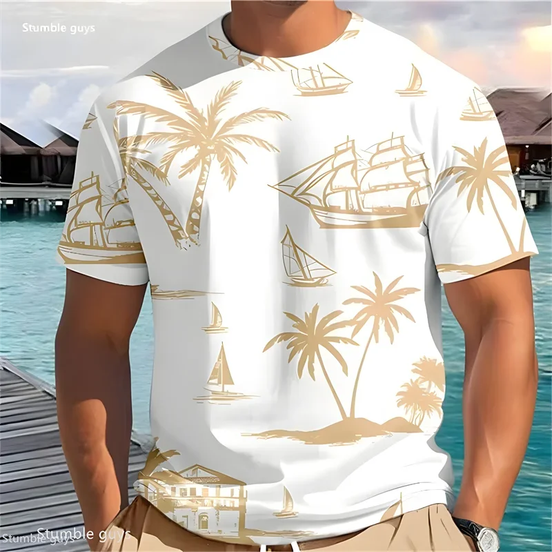 Summer Men's Large Size Streetwear T-Shirt Anime Graphic Loose Short Sleeve Breathable Lightweight Oversized Tops