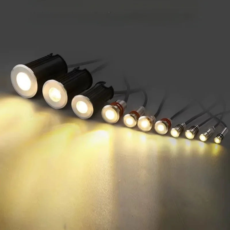 DC12V 24V LED Mini Underwater Light IP68 Waterproof Underground Lamp Spotlight Stainless Steel for Pool Stair Step Pathway Deck