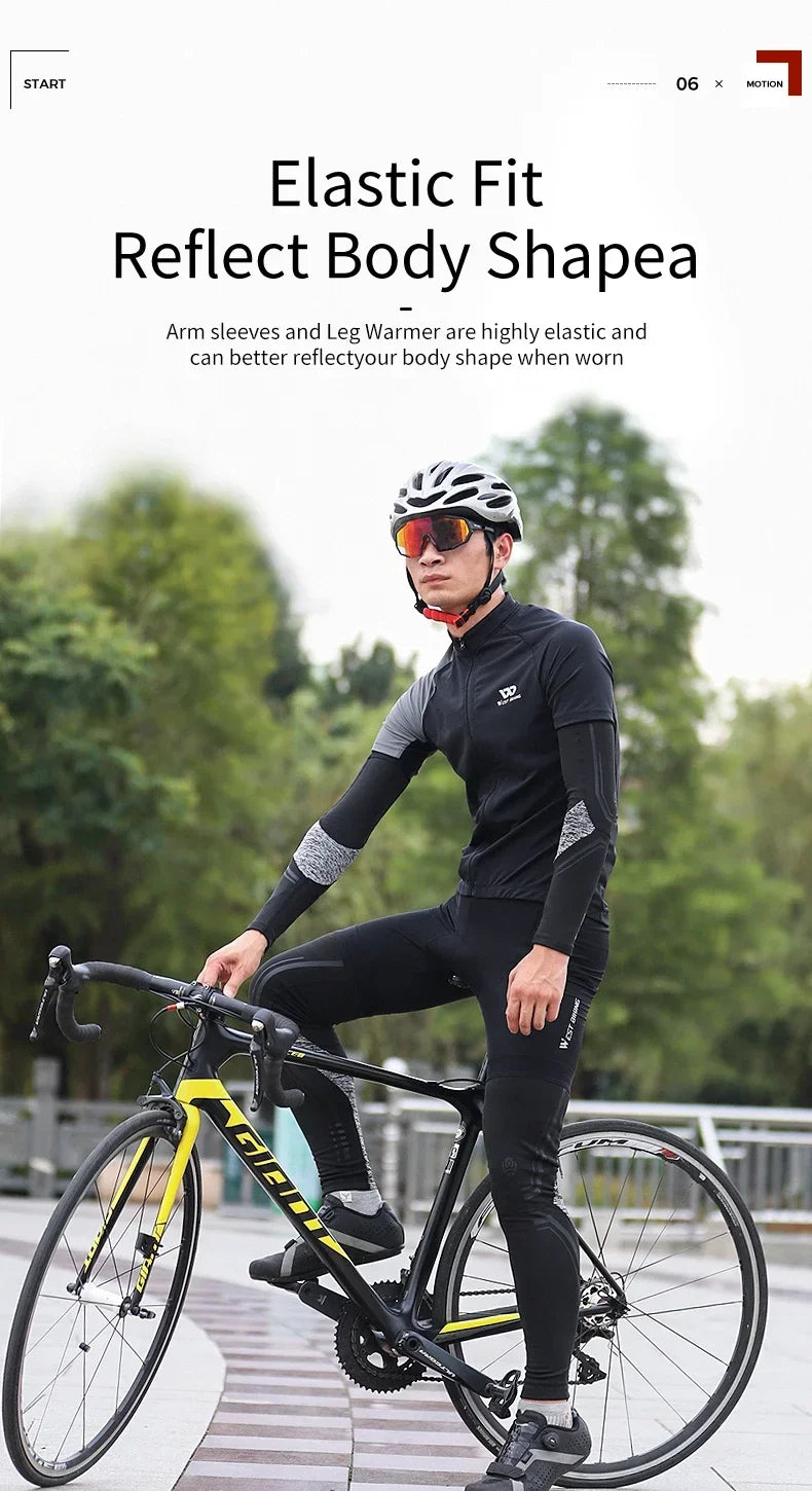 WEST BIKING Sports Compression Leg Sleeves Men Women MTB Winter Fleece Leg Warmers Men Women Cycling Running Basketball Leggings