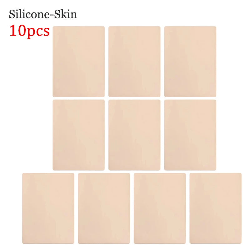10/5pcs Silicone Tattoo Fake Skin Double-Sided for Permanent Makeup Training Microblading Eyebrow Practice Skin Makeup Tools
