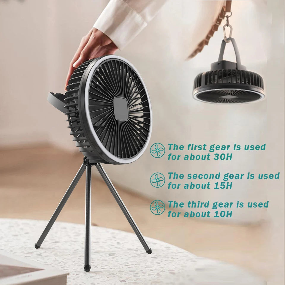IRALAN Modern Fan light Portable And Adjustable Wireless USB Electric Fan Dual Mode Use For Home Office Travel Outdoor Camping