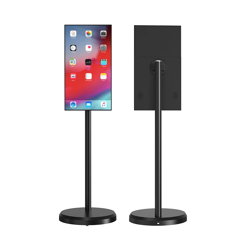 Floor-Standing TV Stand,32 Inch Monitor Screen Digital Signage Touch Screen Android 15 4+128GB Smart TV Display Portable TV Moni