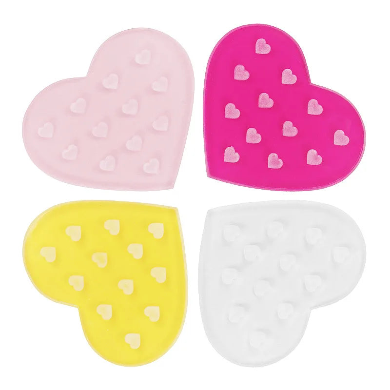1Pc Heart Shaped Glass False Eyelash Stand Glue Holder Pad Eyelashes Extension Adhesive Pallet Paste Glue Pad Makeup Supplies