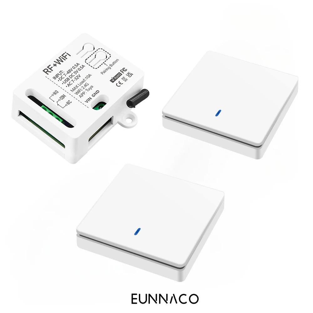 Smart home WiFi RF Wireless Remote Control light Switch Dry Contact Relay DC 12V 24V for universal garage door Electronic lock