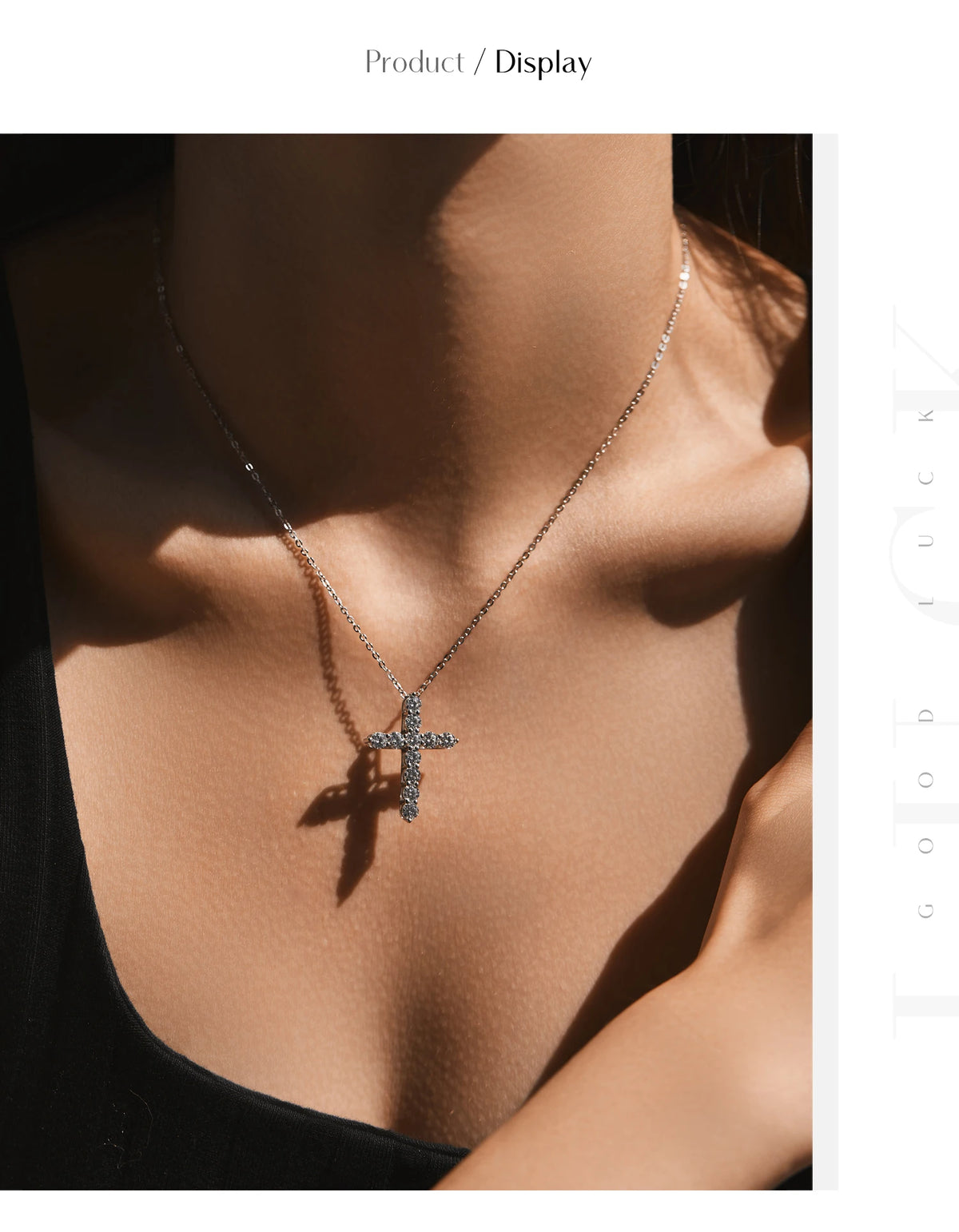 MODIAN D Color Moissanite Necklace 925 Sterling Silver Exquisite Cross Link Chain Pendant Necklace For Women Fine Jewelry Gift