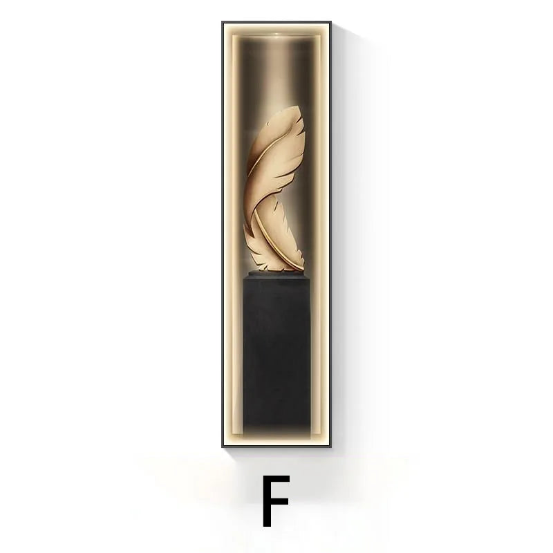 Led Modern Light Luxury Entrance Decoration Painting Slender Entrance Wall Painting High-end Hanging Painting Corridor Wall Lamp