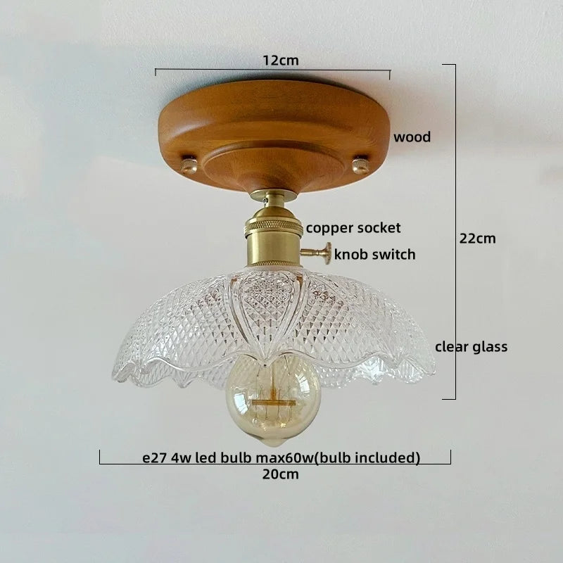 IWHD Walnut Copper LED Ceiling Lights Decoration Aisle Corridor Living Room Light Home Lighting Modern Ceiling lamp Luminaria