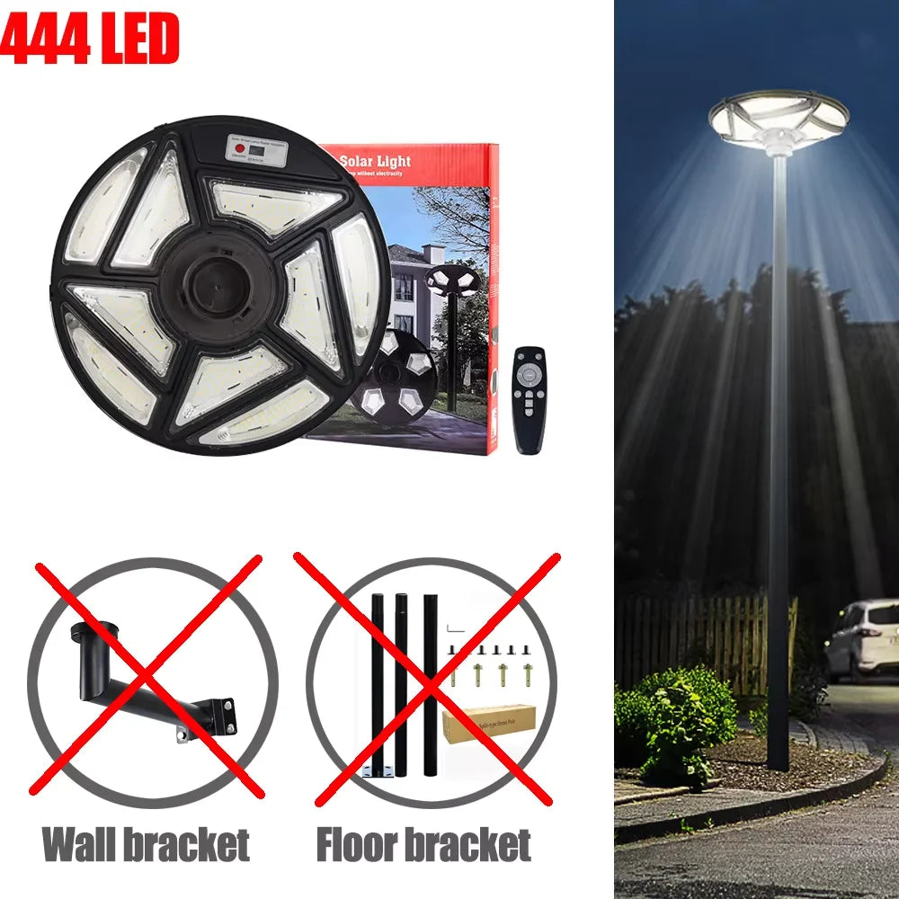 750 LED Solar Lamp Post Light， with 78" Tall Pole, Removable, Dusk to Dawn Motion Sensor 4000W Outdoor Solar Street Lights
