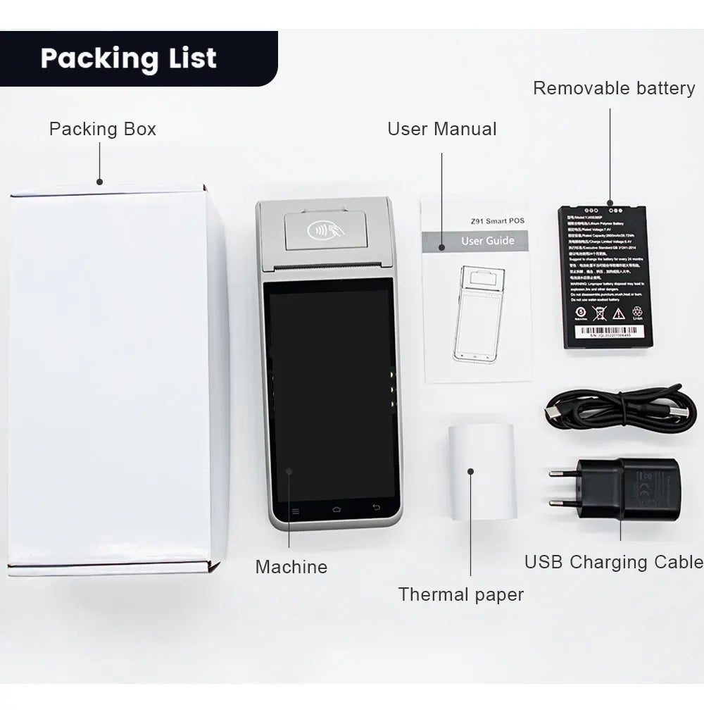 Android 14/13/11 Handheld Terminal POS Printer Portable 58mm Thermal Receipt Printer 4G NFC Ticket Bill POS PDA Impressora
