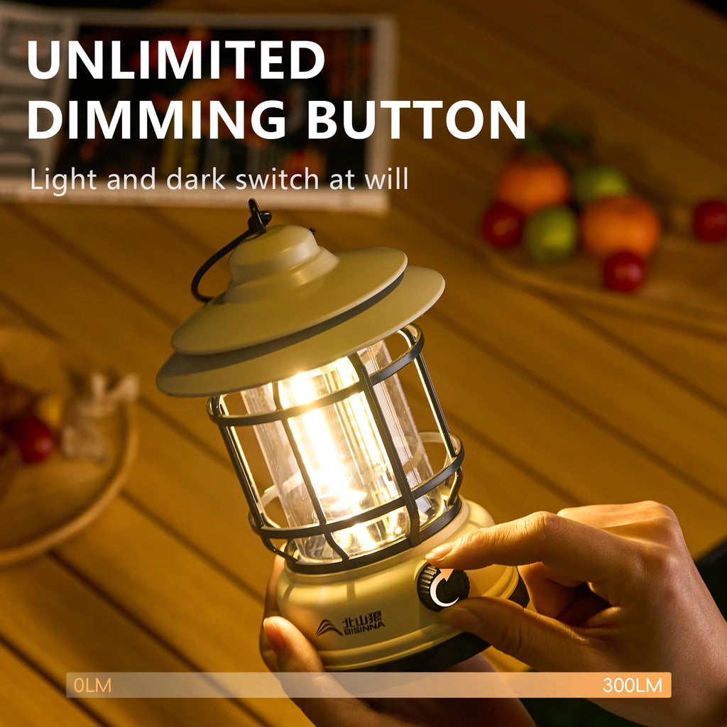 BISINNA Camping Lights Long Endurance Outdoor Tent Lights Rechargeable/Battery Waterproof Camping Lights Retro Atmosphere Lights
