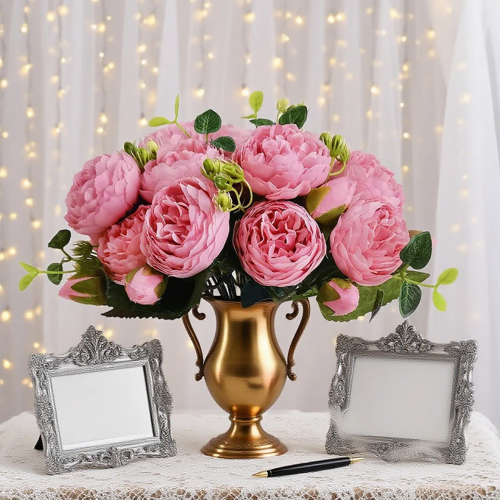 Artificial Flowers Rose Silk Peony Brial Bouquet Home Room Table Decora Festival Wedding Scrapbook Fake Plants Diy Gifts Props
