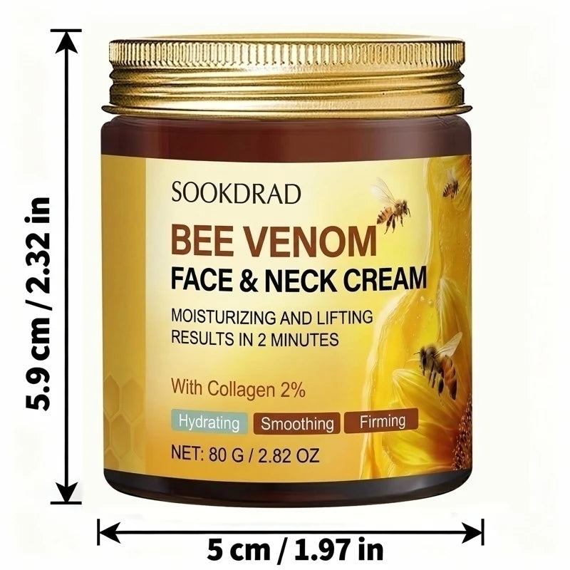 Bee Venom Face & Neck Cream,2% Collagen, moisturizing smooth, all skin, daily morning care,80g
