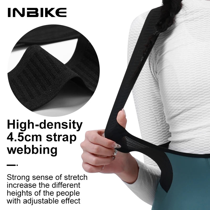 INBIKE Winter Women's Thermal Fleece Bibs Cycling Pants High Waist Padded Long Bike Tights with Pockets Bicycle Pants Clothing