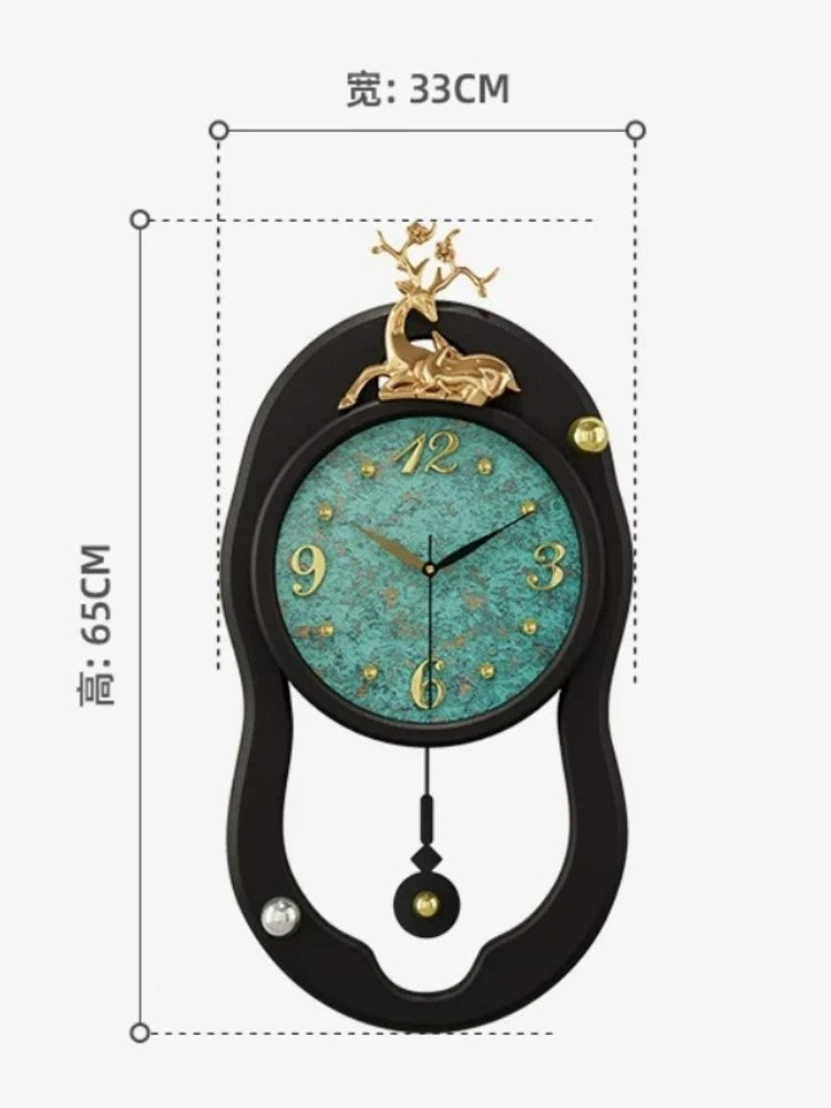 Retro French LED Wall Clock Watch Living Room Mute Pendulum Clock Elegant Taste Family Gift Art Decor Quartz Clock Home Decor