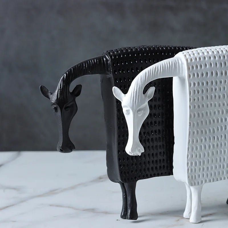 Armored Warhorse Statue Desk Decoration Horse Ornaments Creative Cartoon Animal Resin Abstract Crafts Room Aesthetic Decor