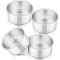 1/2/4/6pcs Fixed 4-Inch Cake Mold Aluminum Solid Base Small Cake Pan Reusable Round Cake Tins Kitchen Gadgets Perfect For Baking