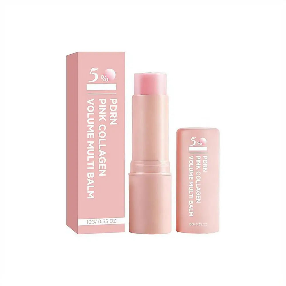 PDRN Pink Collagen Volume Multi Balm Stick Hydrating Wrinkle Cream NAD Stick for Face,Under Eyes, Lips Fine Lines, Firming Care