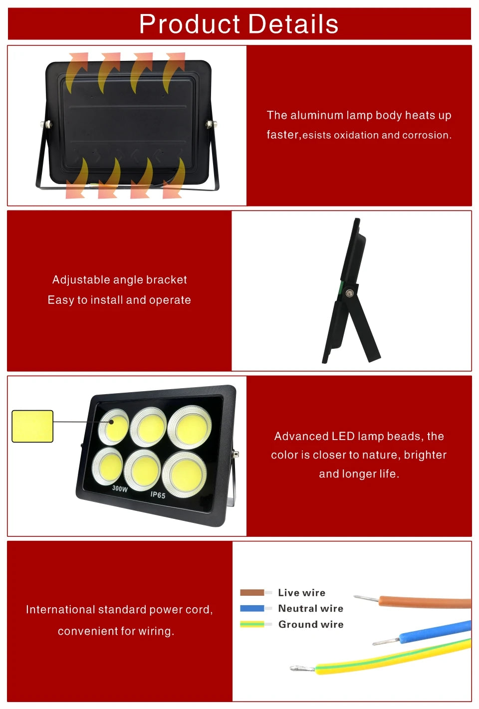 COB Flood Light 300W 200W 100W 50W Outdoor Lighting LED Floodlight 220V Spotlight IP65 Modern Waterproof Outdoor Led Garden Lamp